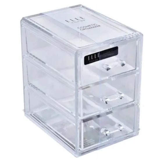 Acrylic 3 Drawer Cosmetic Organizer , Stackable Clear Makeup Storage Box with Transparent Drawers for Jewelry, Brushes & Beauty Essentials image {1}