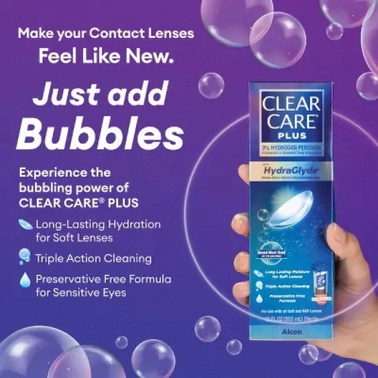 Clear Care Plus with Hydraglyde Cleaning and Disinfecting Contact Lens Solution For Soft Lenses - 12 fl oz image {3}