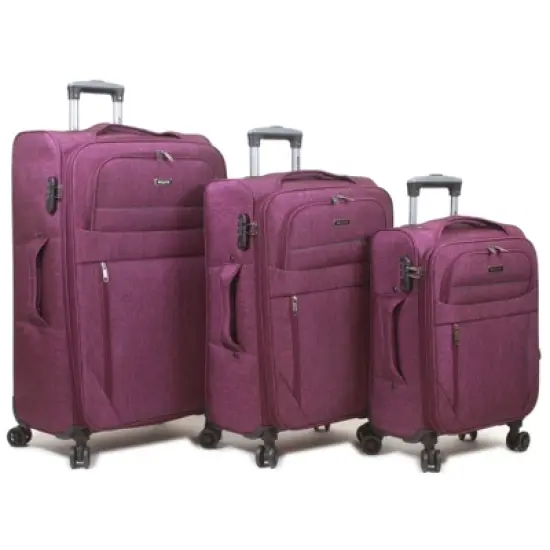 Dejuno Aurora Lightweight Denim 3-Piece Spinner Luggage Set image {7}