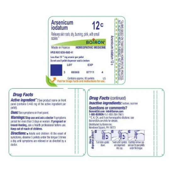 Arsenicum Iodatum 12C by Boiron Homeopathic Single Medicine For First Aid  -  80 Pellet image {1}