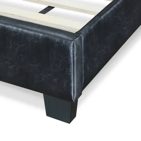 Hudson Leather Upholstered Bed Black - ClickDecor image {9}