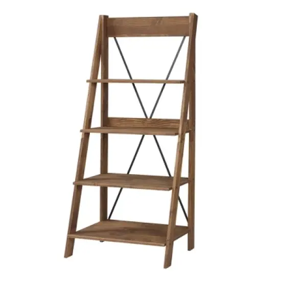 68.25" Boho 4 Tier Solid Wood Ladder Bookshelf Plant Stand - Saracina Home image {9}