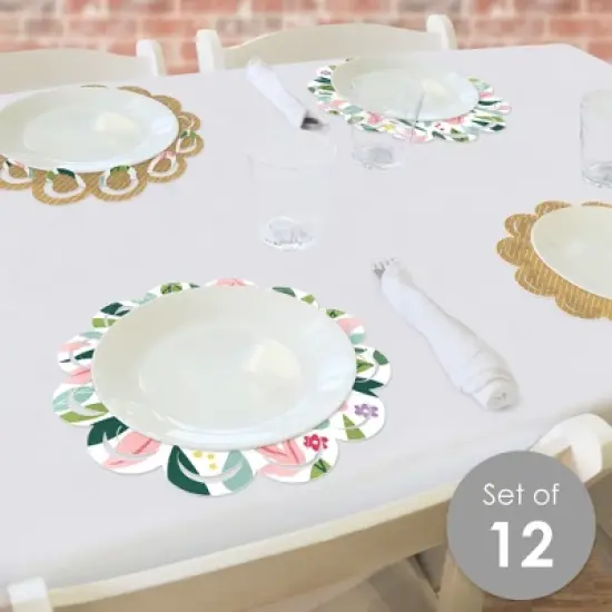 Big Dot of Happiness Religious Easter - Christian Holiday Party Round Table Decorations - Paper Chargers - Place Setting For 12 image {1}