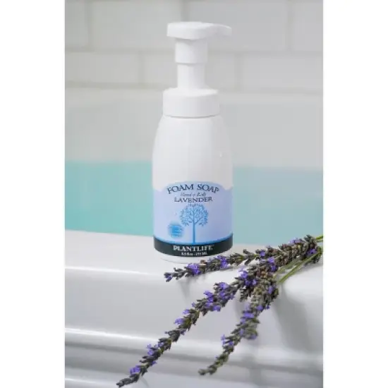Plantlife Lavender Foam Soap &ndash; Gentle, Moisturizing, Plant-Based &ndash; Ideal for Hand & Body Wash, Shaving, Kids&rsquo; Foaming Fun &ndash; 8.5oz image {3}