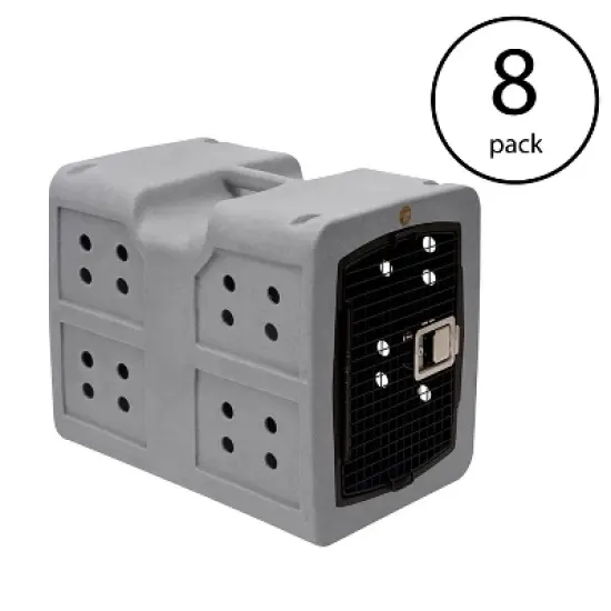 Dakota283 G3 High-Security Polyethylene Framed Door Dog Kennel with Keyed Paddle Latching Door, Medium, Dark Granite (8 Pack) image {1}