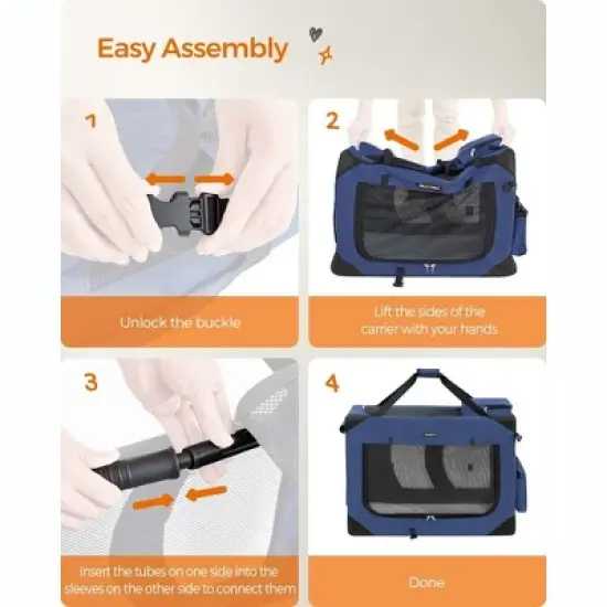 Feandrea 36 Inches Collapsible Soft Dog Crate | Portable Travel Crate for Dogs 50-70 lb | Indoor/Outdoor Use image {7}