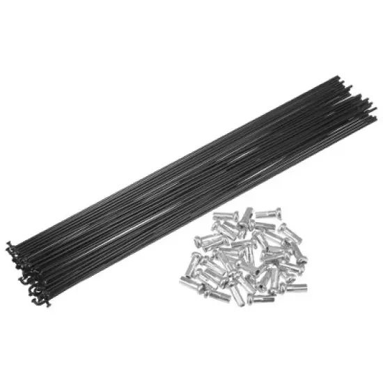 Unique Bargains 14G Bicycle Carbon Steel Spoke with Nipples Black 36 Pcs image {10}