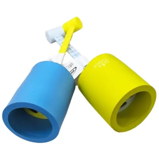 RIPPLE Floating Drink Holder &ndash; Blue/Yellow, Anti-Tip Pool Cup Float w/ Handle image {2}