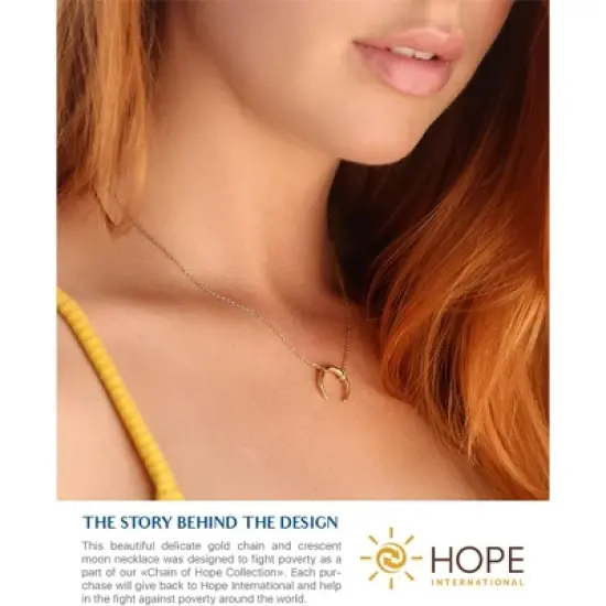 Benevolence LA Half Moon Necklace For Women - 14k Gold Dipped image {2}