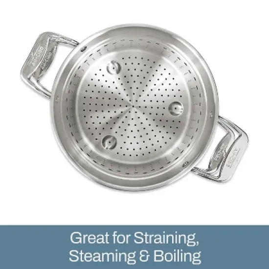 All-Clad 12 Quart Stainless Steel Multipot with Insert, Simply Strain, Silver image {3}
