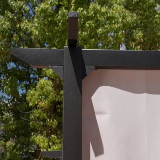 Lawrence 10' x 10' Steel Gazebo - Gray - Christopher Knight Home image {2}