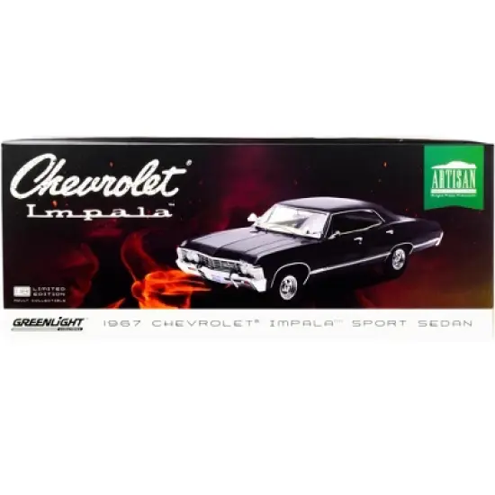 1967 Chevrolet Impala Sport Sedan Tuxedo Black 1/18 Diecast Model Car by Greenlight image {2}