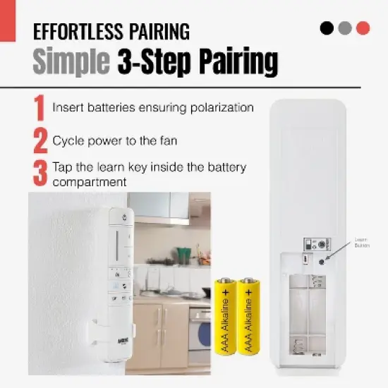 Anderic TR198B Replacement Ceiling Fan Remote Control for Home Decorators Collection 2AQZU-18012 / KUJCE10308 / TR198A / RRTR198B image {3}