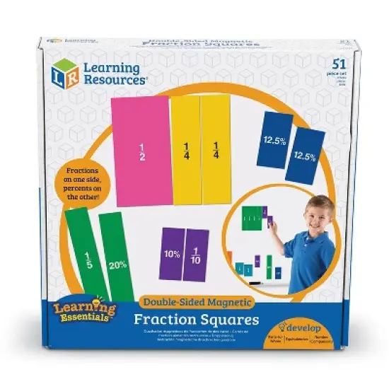 Learning Resources Double-Sided Magnetic Fraction Squares, 51 Pieces image {4}