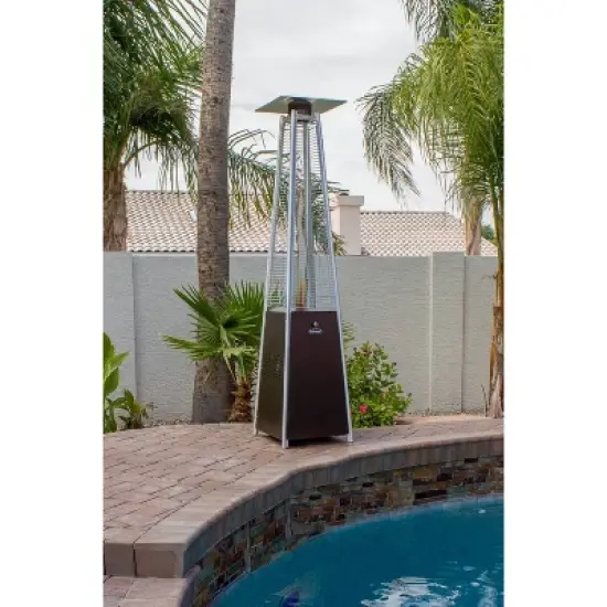Hammered Metal Tall Glass Tube Portable Patio Heater - Golden Bronze - AZ Patio Heaters image {4}