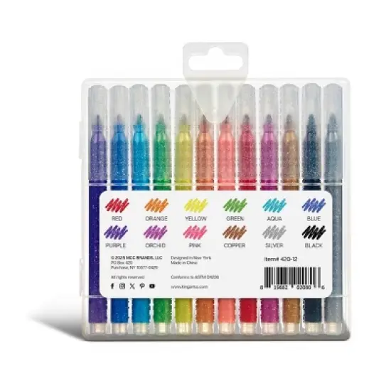KINGART Glitter Markers 12 Colors image {6}