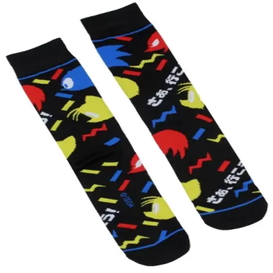 Sonic The Hedgehog Socks Men's Retro 90s Designs 3 Pairs Mid-Calf Crew Socks Multicoloured image {1}