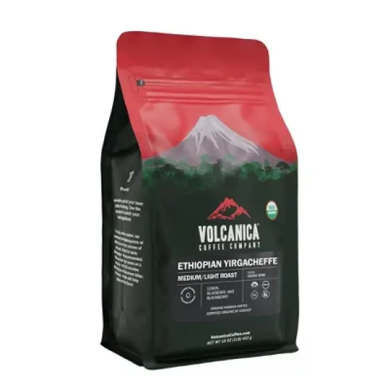 Volcanica Coffee, Ethiopian Yirgacheffe Coffee, Fresh Roasted, 16 oz image {1}