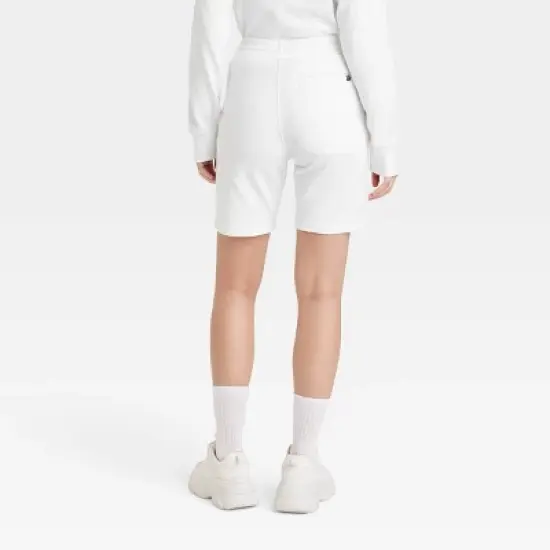 Houston White Adult Logo Mid-Rise French Terry Pull-On Shorts - White image {1}