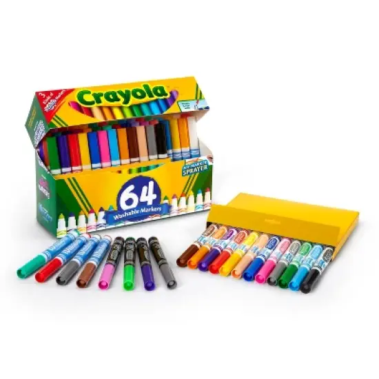 Crayola 64ct Broad Line Markers with Gel & Window Markers image {3}