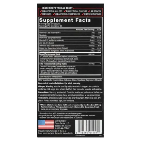 Force Factor Test X180 Alpha&reg;, 60 Capsules image {1}