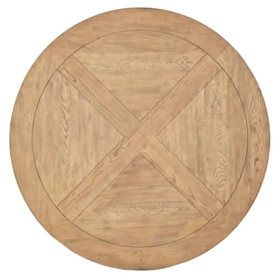 Sierra Round Farmhouse Pedestal Base Wood Dining Table - Inspire Q image {3}