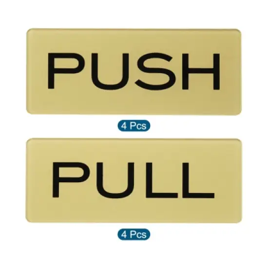 Unique Bargains Acrylic Self-Adhesive Rectangle Business Push Pull Door Sign 8 Pcs image {2}