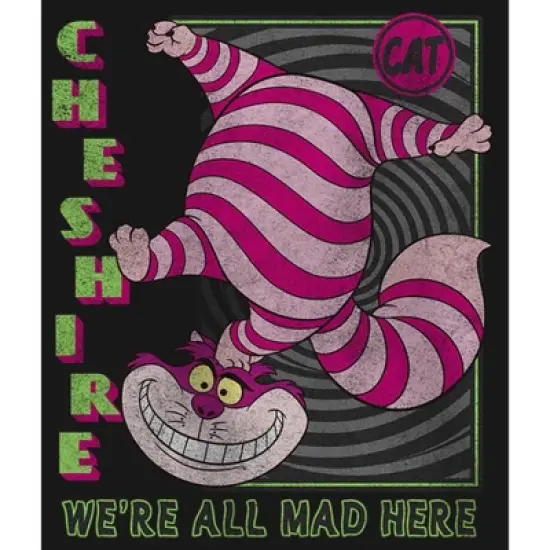 Girl's Alice in Wonderland Cheshire Cat We're All Mad Here Square T-Shirt image {1}