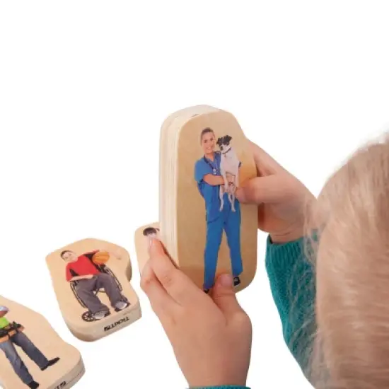 TickiT Wooden Community People Blocks, Set of 32 image {3}