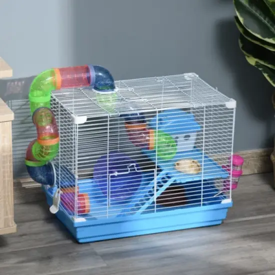 FURNIinspire 2-Tier Hamster Cage with Wheel and Water Bottle,19"*11.75"*14.5" image {3}
