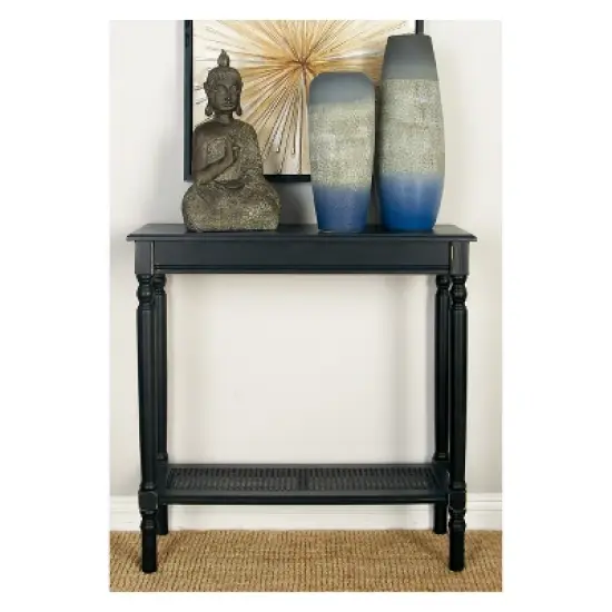 Wood Traditional Rectangular Console Table Black - Olivia & May image {1}