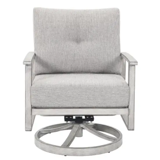 COWLOWN 2 Piece Outdoor Swivel Patio Chairs Set, Aluminum Frame Armchairs, All-Weather Conversation Chairs for Garden, Poolside, Lawn image {6}