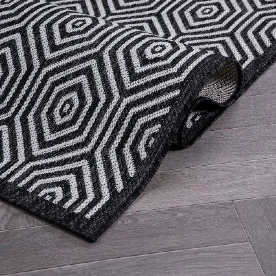 World Rug Gallery Modern Geometric Textured Flat Weave Indoor/Outdoor Area Rug image {4}