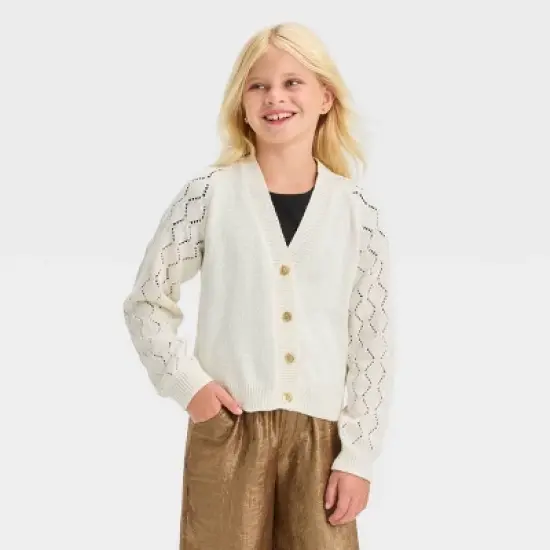 Girls' Long Sleeve Button-Down Cardigan - Cat & Jack&trade; image {3}