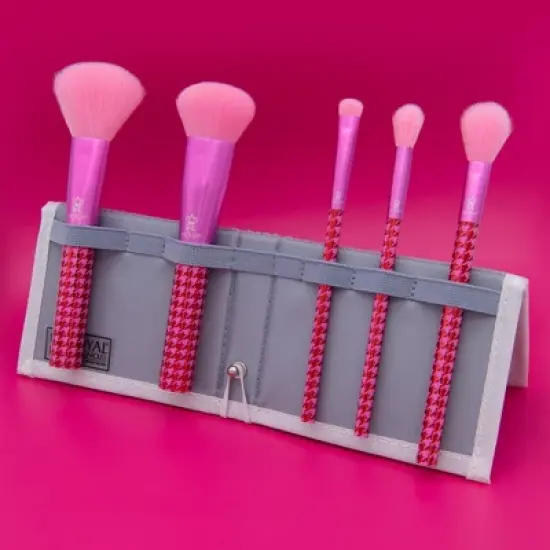 MODA Brush Keep It Classy Metallic Pink Face Flip Makeup Brush Set- 6pc image {2}