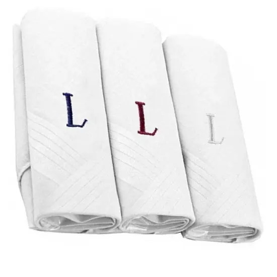 Men's Cotton Monogrammed Handkerchiefs Initial Letter Hanky image {26}