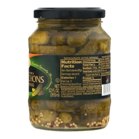 Roland Extra Fine Cornichons Gherkins - Case of 12/12 oz image {4}
