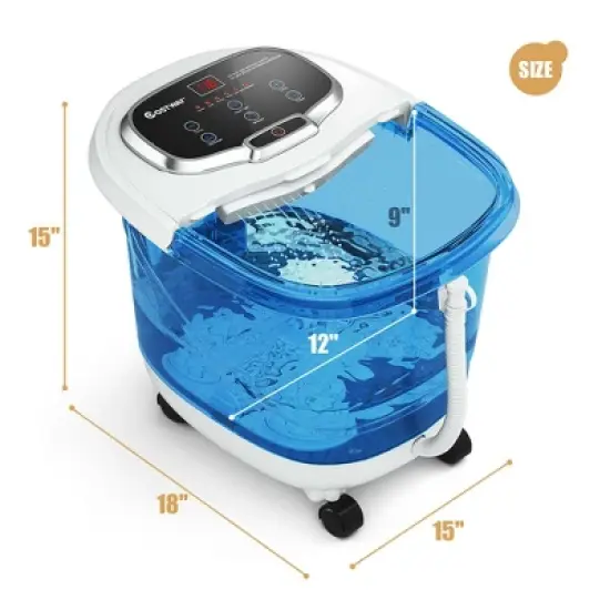 Costway Portable Foot Spa Bath Motorized Massager Electric Feet Salon Tub w/Shower Timer image {9}