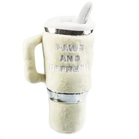 Haute Diggity Dog Snuggly Cup Ivory Plush Dog Toy with Squeaker image {1}