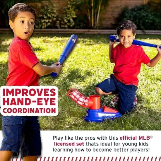 Franklin MLB Pop A Pitch Youth Baseball Batting Machine With Plastic Bat, Balls & Pitch Unit image {12}