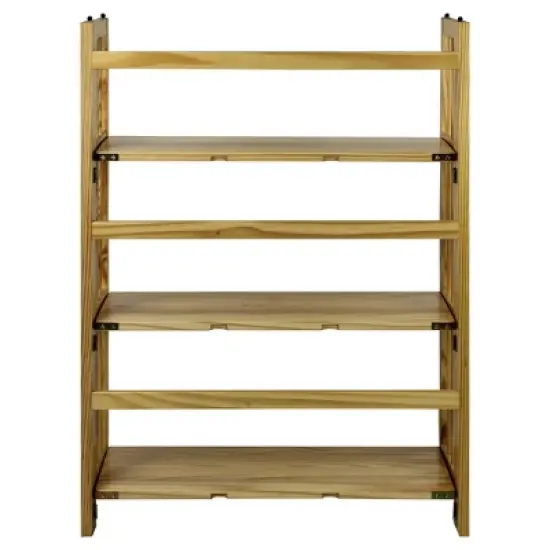 38" Folding 3 Tier Bookshelf Stackable - Flora Home image {6}