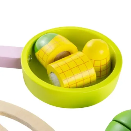 HearthSong 12-Piece Painted Wooden Culinary Play Set with Fruits, Vegetables, and Utensils image {6}