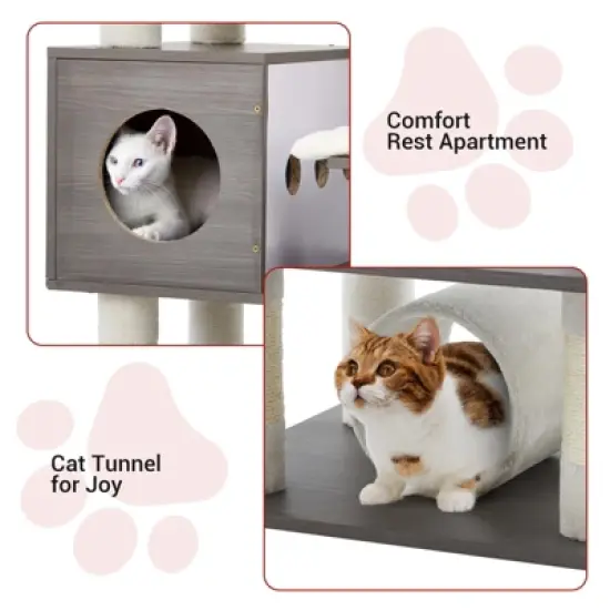 Cat Tree with Toy, Cat Tower Condo for Indoor Cats Features Scratching Post image {7}