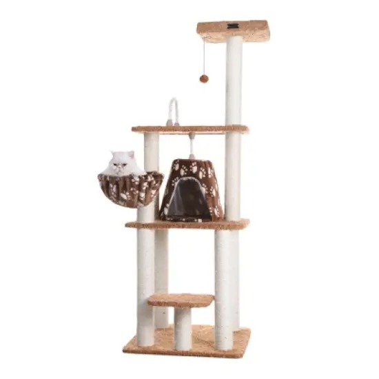 Armarkat Brown Carpet Real Wood Cat Furniture, Pressed Wood Kitty Tower, A6403 image {8}