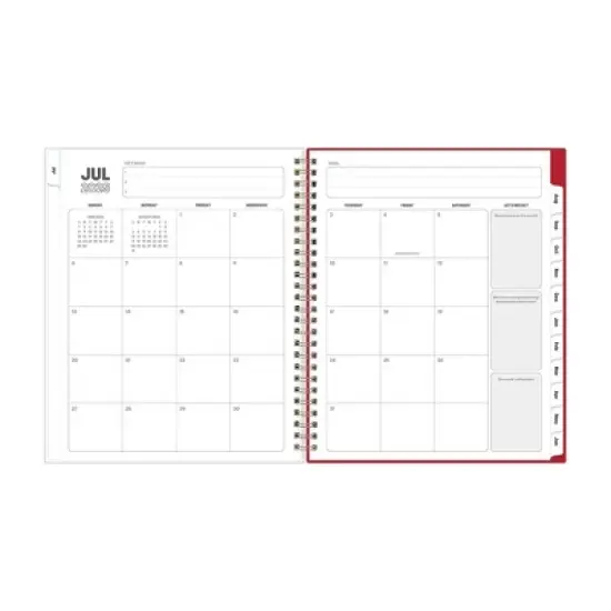 Blue Sky 7"x9" 2025-2026 Weekly/Monthly Wirebound Planner Clear Cover Shanalee Pink image {5}