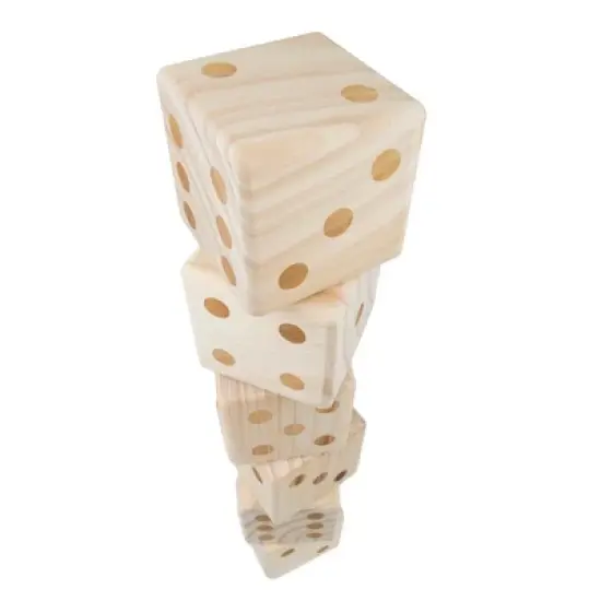 Toy Time Giant Wooden Yard Dice - 6 Outdoor Dice with Carrying Case image {4}