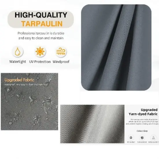 Gulches Replacement Canopy Top Cover Fabric for 13x10 Ft Outdoor Patio Retractable Pergola Sun-shelter - Durable and Stylish image {9}