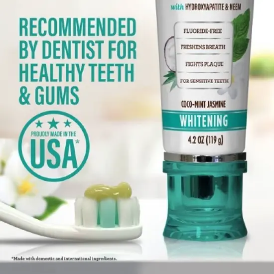GuruNanda Fluoride-Free Whitening Toothpaste with Hydroxyapatite - 4.2oz image {7}
