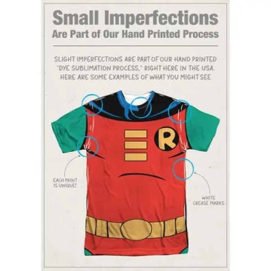 Popfunk Batman The Animated Series Robin Uniform Front-Back Print Adult Sublimated Costume T-Shirt image {2}