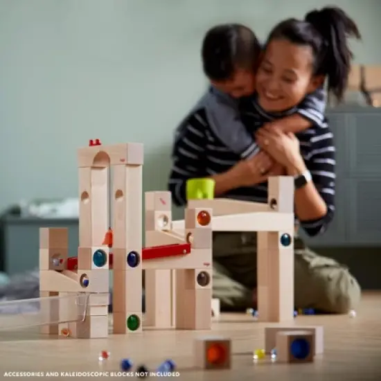 HABA Ball Track Large Basic Set - 42 Piece Wooden Marble Run for Beginner to Expert Architects(Made in Germany) image {6}